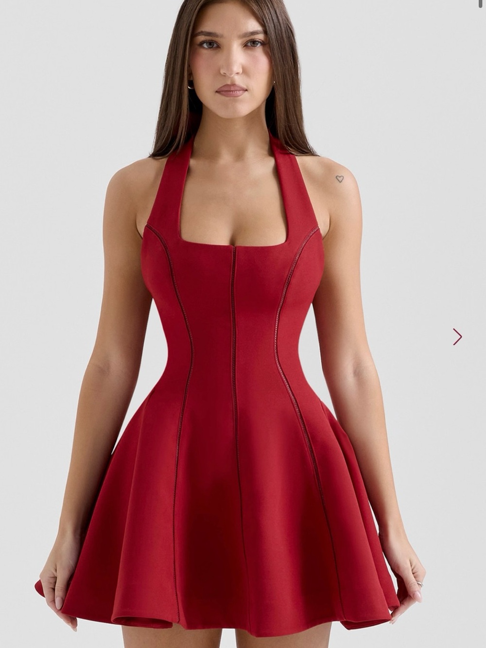 House of cb LOULETTE
Red Halter Neck Bow Mini Dress